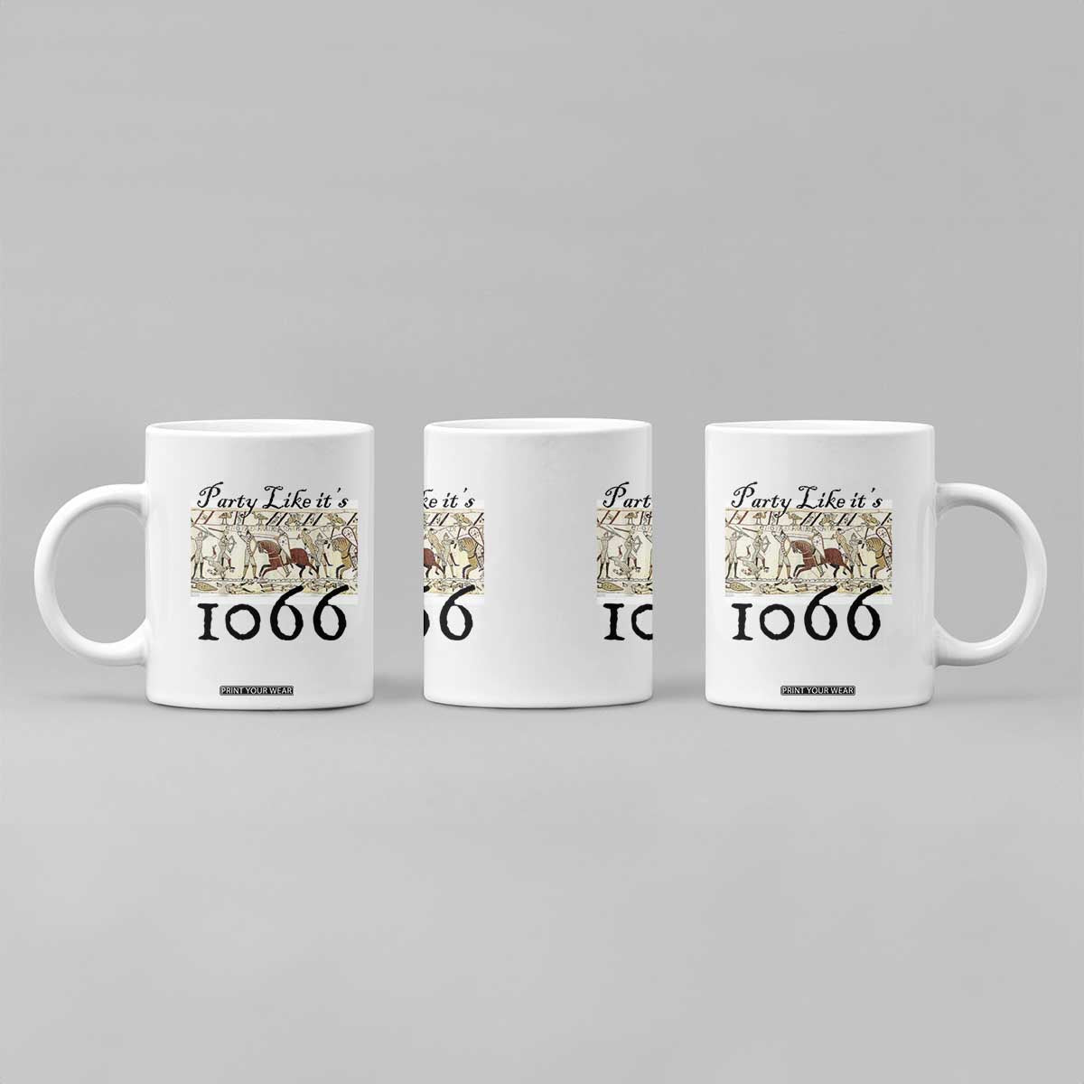 Funny Medieval Humor Battle of Hastings Coffee Mug Party Like Its 1066 Historic Bayeux Tapestry Graphic