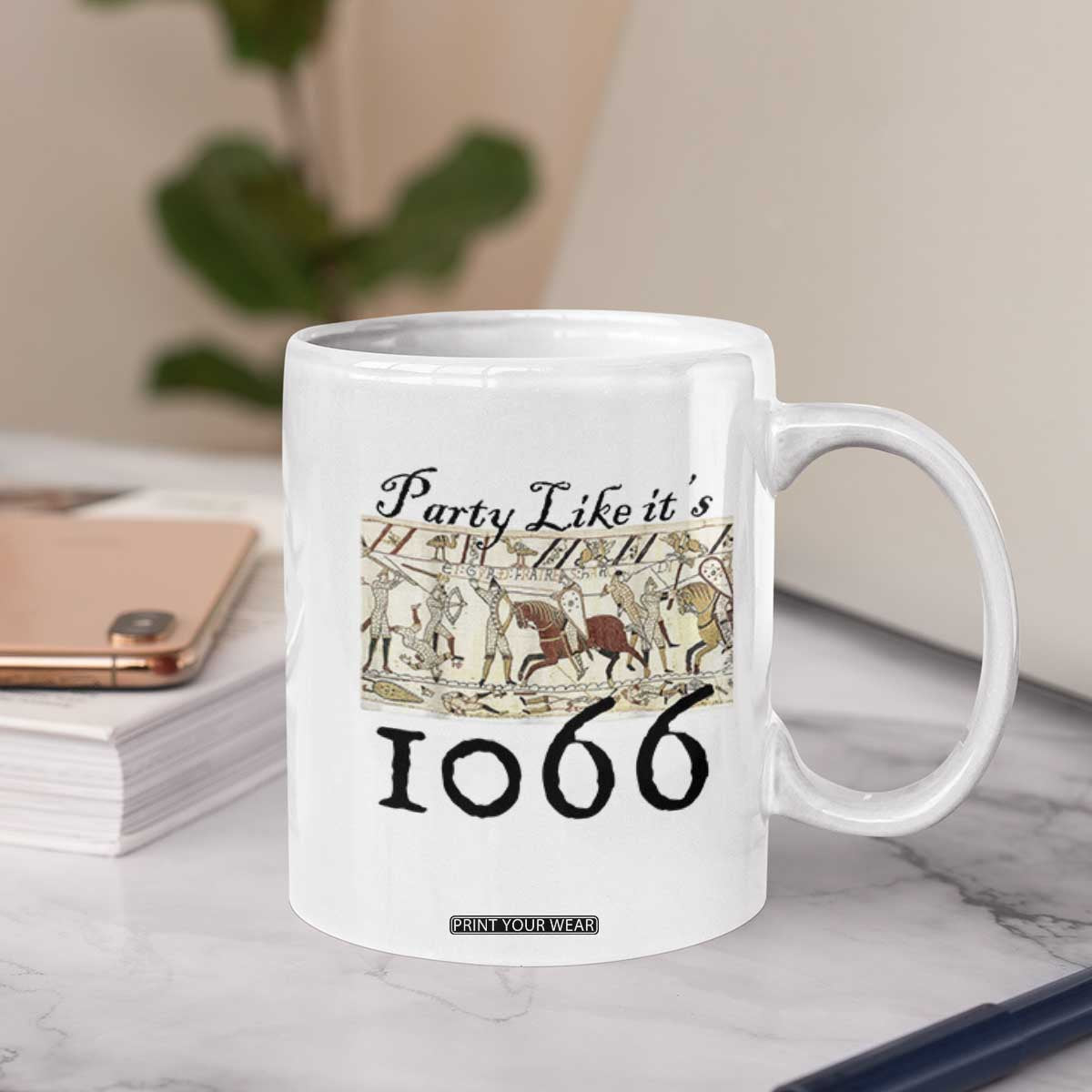 Funny Medieval Humor Battle of Hastings Coffee Mug Party Like Its 1066 Historic Bayeux Tapestry Graphic