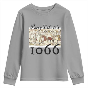 Funny Medieval Humor Battle of Hastings Youth Sweatshirt Party Like Its 1066 Historic Bayeux Tapestry Graphic