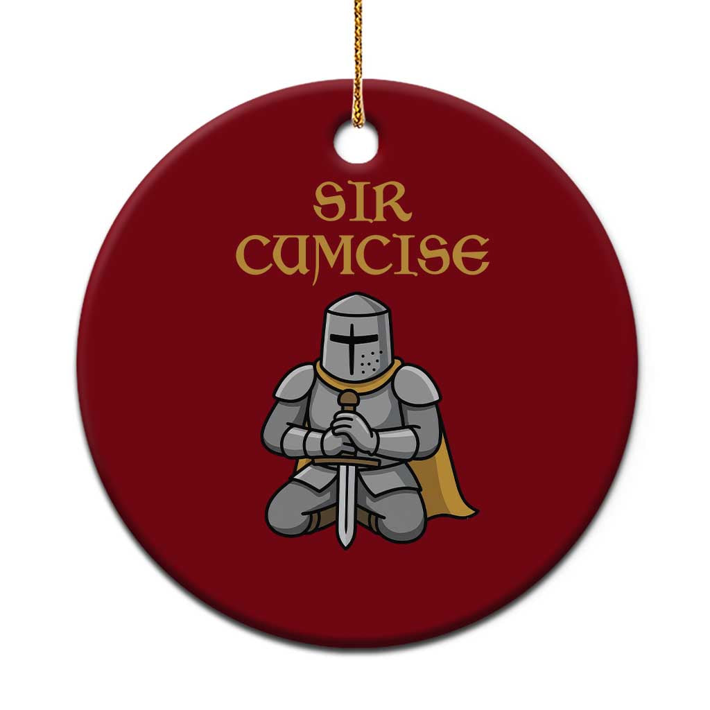 Funny Sir Cumcise Kneeling Knight Graphic Ceramic Ornament Sarcastic Wordplay Medieval Dark Adult Humor TS02 1pc Red Print Your Wear