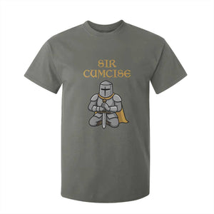 Funny Sir Cumcise Kneeling Knight Graphic T Shirt For Kid Sarcastic Wordplay Medieval Dark Adult Humor