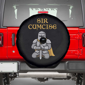 Funny Sir Cumcise Kneeling Knight Graphic Spare Tire Cover Sarcastic Wordplay Medieval Dark Adult Humor