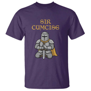 Funny Sir Cumcise Kneeling Knight Graphic T Shirt Sarcastic Wordplay Medieval Dark Adult Humor