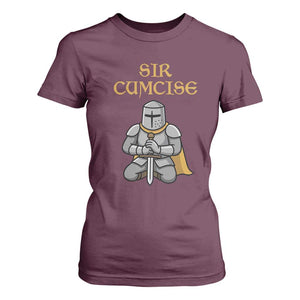 Funny Sir Cumcise Kneeling Knight Graphic T Shirt For Women Sarcastic Wordplay Medieval Dark Adult Humor