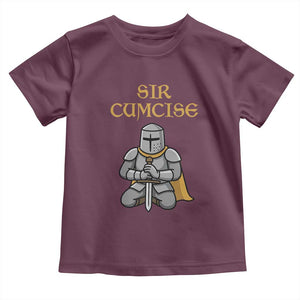Funny Sir Cumcise Kneeling Knight Graphic Toddler T Shirt Sarcastic Wordplay Medieval Dark Adult Humor