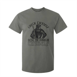 Funny Medieval Hip Hop Old English Parody T Shirt For Kid Check Thyself Lest Ye Wreck Thyself