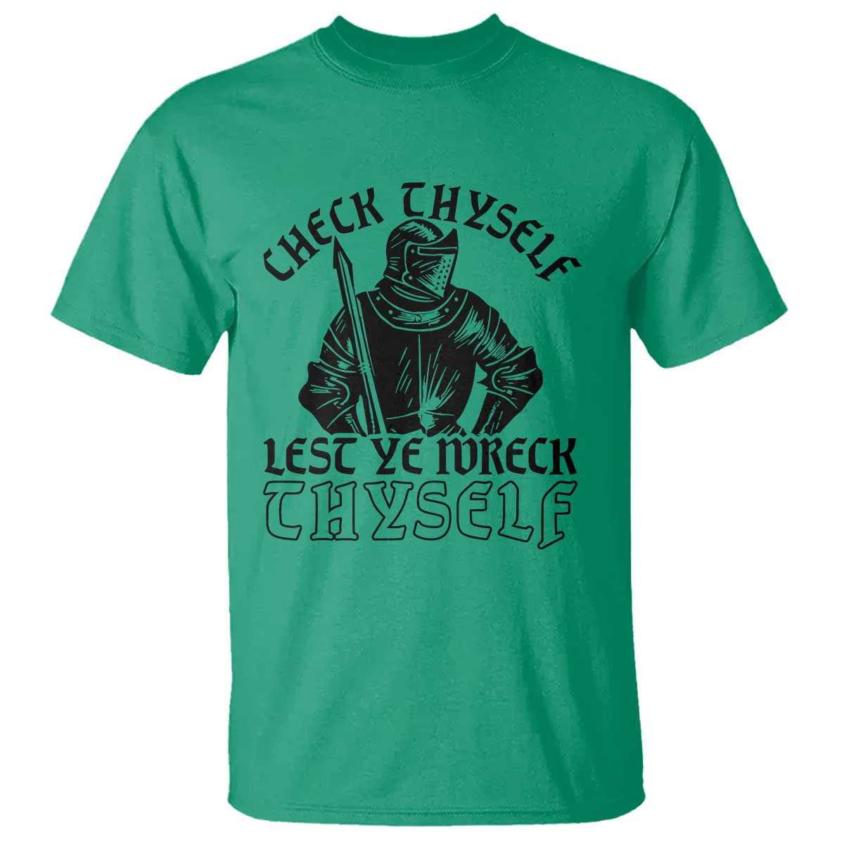 Funny Medieval Hip Hop Old English Parody T Shirt Check Thyself Lest Ye Wreck Thyself