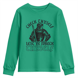 Funny Medieval Hip Hop Old English Parody Youth Sweatshirt Check Thyself Lest Ye Wreck Thyself