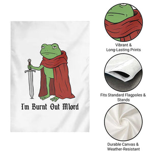 Funny Medieval Frog Knight Fantasy Sword Meme Garden Flag Im Burnt Out Mlord Fantasy Meme