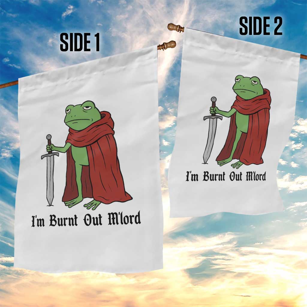 Funny Medieval Frog Knight Fantasy Sword Meme Garden Flag Im Burnt Out Mlord Fantasy Meme