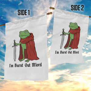 Funny Medieval Frog Knight Fantasy Sword Meme Garden Flag Im Burnt Out Mlord Fantasy Meme