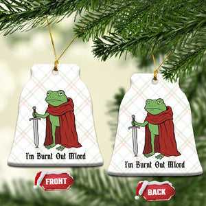 Funny Medieval Frog Knight Fantasy Sword Meme Ceramic Ornament Im Burnt Out Mlord Fantasy Meme