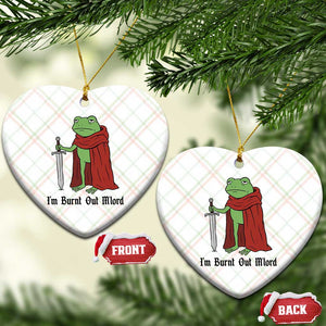 Funny Medieval Frog Knight Fantasy Sword Meme Ceramic Ornament Im Burnt Out Mlord Fantasy Meme