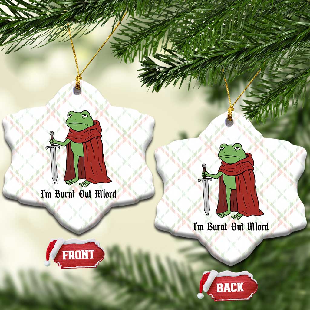 Funny Medieval Frog Knight Fantasy Sword Meme Ceramic Ornament Im Burnt Out Mlord Fantasy Meme