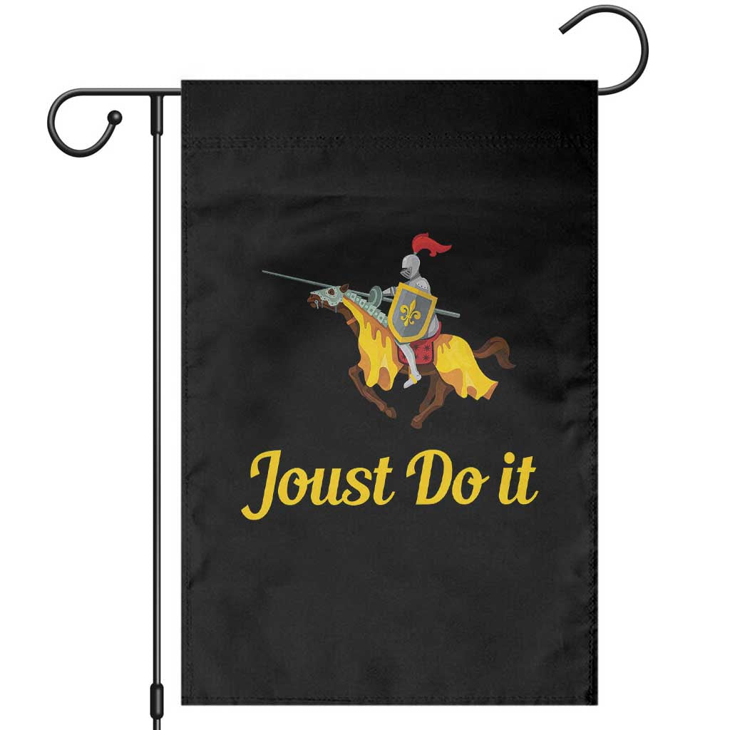 Funny Joust Do It Medieval Knight Horse Graphic Garden Flag Jousting Renaissance Faire Parody TS02 Black Print Your Wear