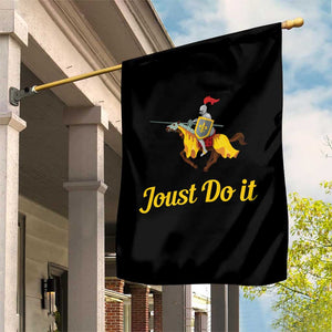 Funny Joust Do It Medieval Knight Horse Graphic Garden Flag Jousting Renaissance Faire Parody