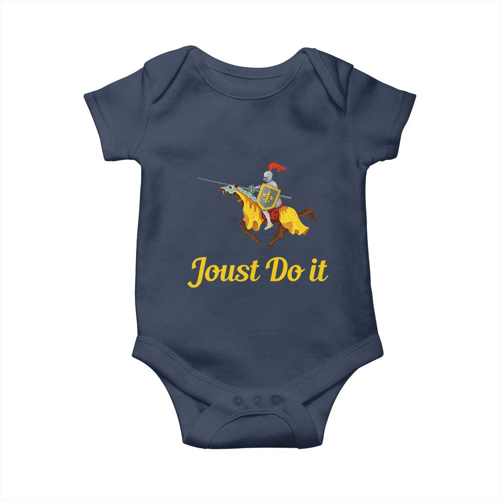 Funny Joust Do It Medieval Knight Horse Graphic Baby Onesie Jousting Renaissance Faire Parody