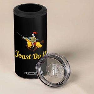 Funny Joust Do It Medieval Knight Horse Graphic 4 in 1 Can Cooler Tumbler Jousting Renaissance Faire Parody