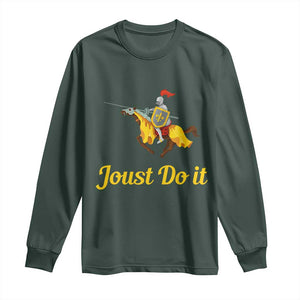 Funny Joust Do It Medieval Knight Horse Graphic Long Sleeve Shirt Jousting Renaissance Faire Parody