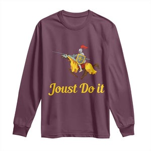 Funny Joust Do It Medieval Knight Horse Graphic Long Sleeve Shirt Jousting Renaissance Faire Parody