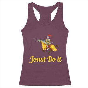 Funny Joust Do It Medieval Knight Horse Graphic Racerback Tank Top Jousting Renaissance Faire Parody