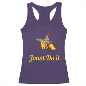 Funny Joust Do It Medieval Knight Horse Graphic Racerback Tank Top Jousting Renaissance Faire Parody