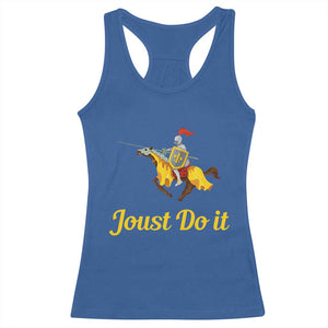 Funny Joust Do It Medieval Knight Horse Graphic Racerback Tank Top Jousting Renaissance Faire Parody