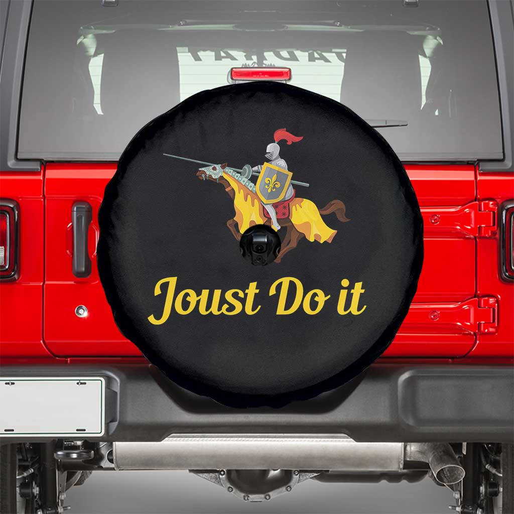 Funny Joust Do It Medieval Knight Horse Graphic Spare Tire Cover Jousting Renaissance Faire Parody