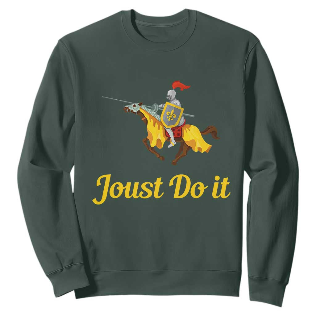 Funny Joust Do It Medieval Knight Horse Graphic Sweatshirt Jousting Renaissance Faire Parody
