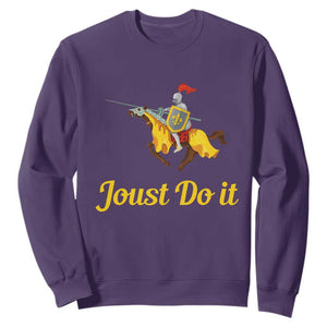 Funny Joust Do It Medieval Knight Horse Graphic Sweatshirt Jousting Renaissance Faire Parody