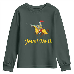 Funny Joust Do It Medieval Knight Horse Graphic Youth Sweatshirt Jousting Renaissance Faire Parody