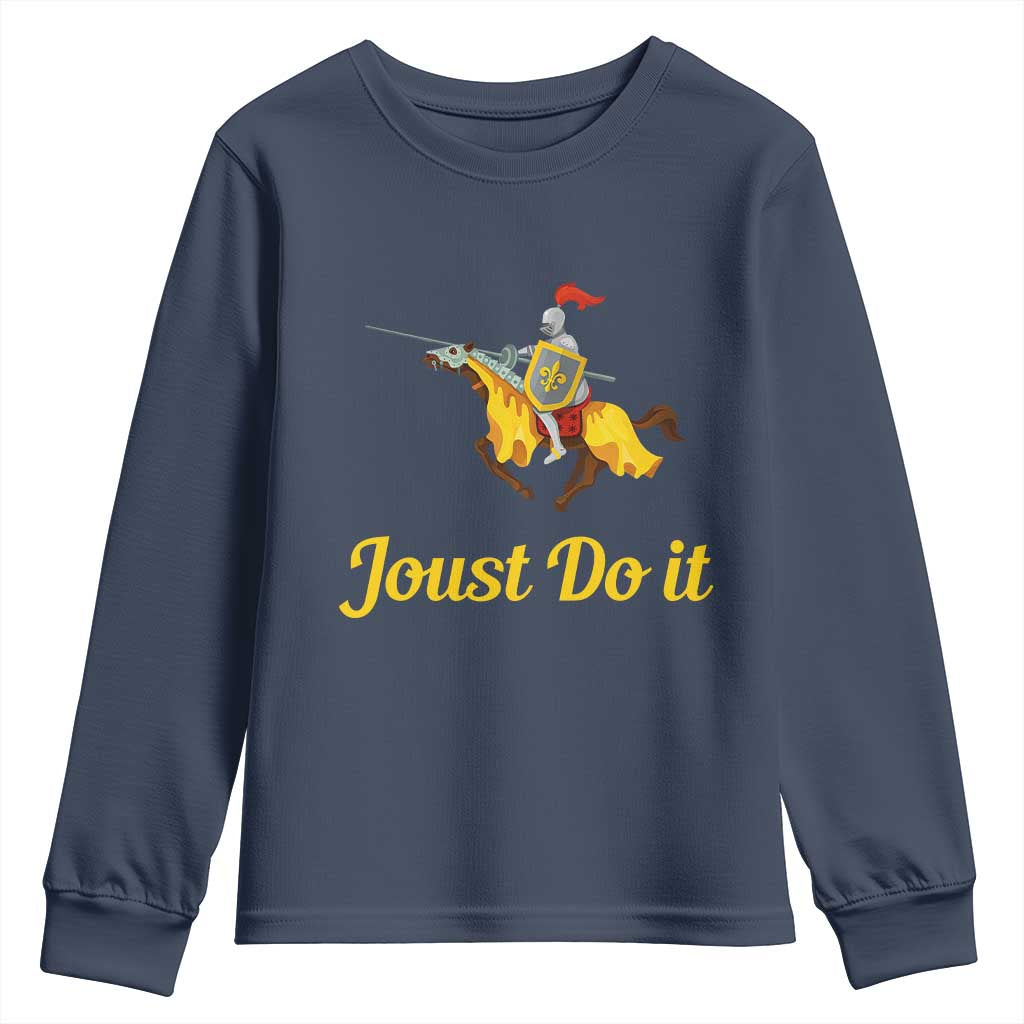 Funny Joust Do It Medieval Knight Horse Graphic Youth Sweatshirt Jousting Renaissance Faire Parody