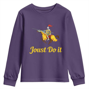Funny Joust Do It Medieval Knight Horse Graphic Youth Sweatshirt Jousting Renaissance Faire Parody