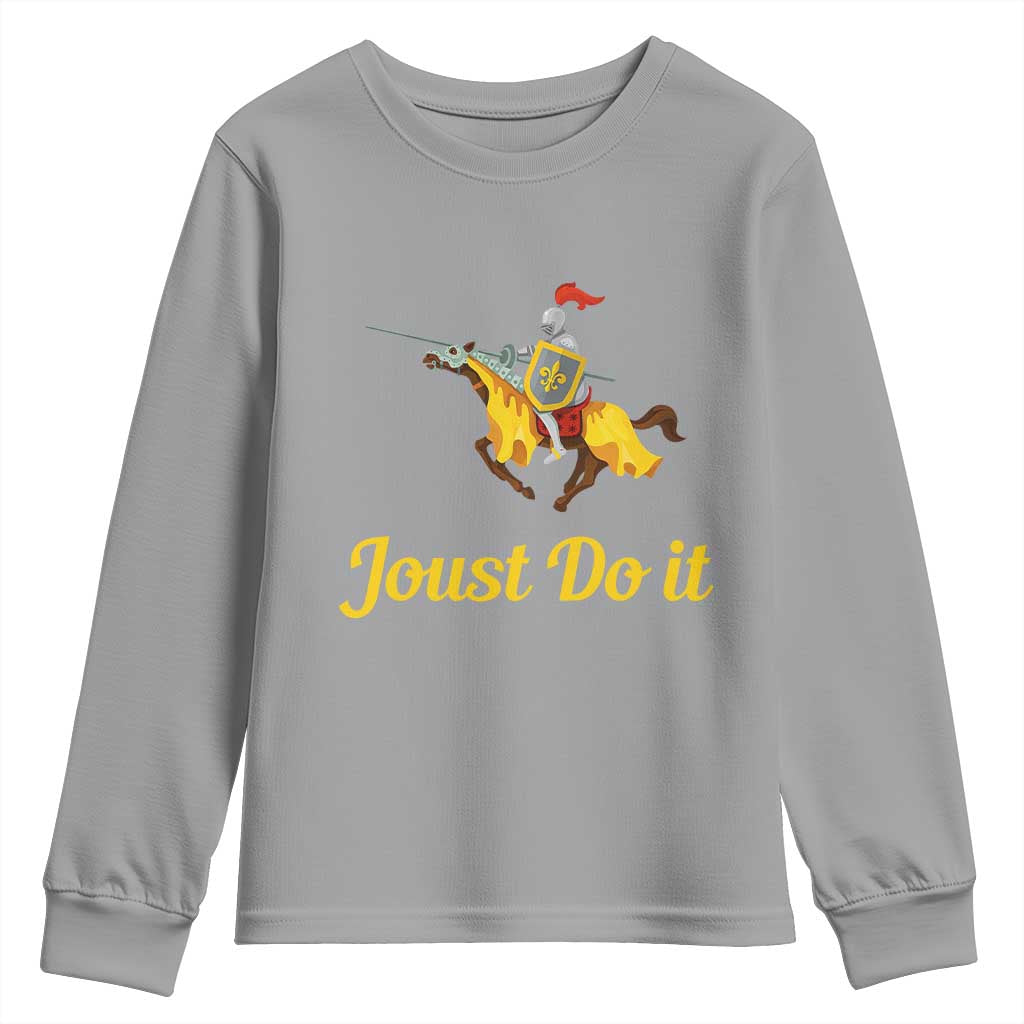 Funny Joust Do It Medieval Knight Horse Graphic Youth Sweatshirt Jousting Renaissance Faire Parody