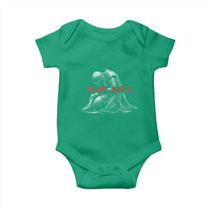 Funny Tummy Hurts Knight Graphic Baby Onesie Warrior Medieval Sarcastic Dark Fantasy Slumped Renaissance Meme