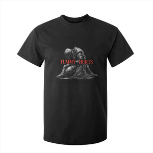 Funny Tummy Hurts Knight Graphic T Shirt For Kid Warrior Medieval Sarcastic Dark Fantasy Slumped Renaissance Meme