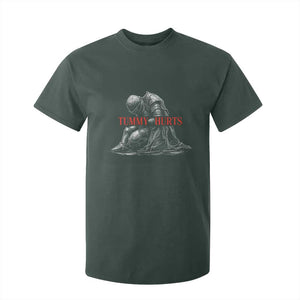 Funny Tummy Hurts Knight Graphic T Shirt For Kid Warrior Medieval Sarcastic Dark Fantasy Slumped Renaissance Meme