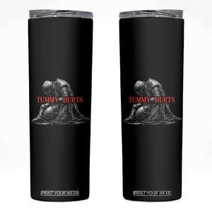 Funny Tummy Hurts Knight Graphic Skinny Tumbler Warrior Medieval Sarcastic Dark Fantasy Slumped Renaissance Meme