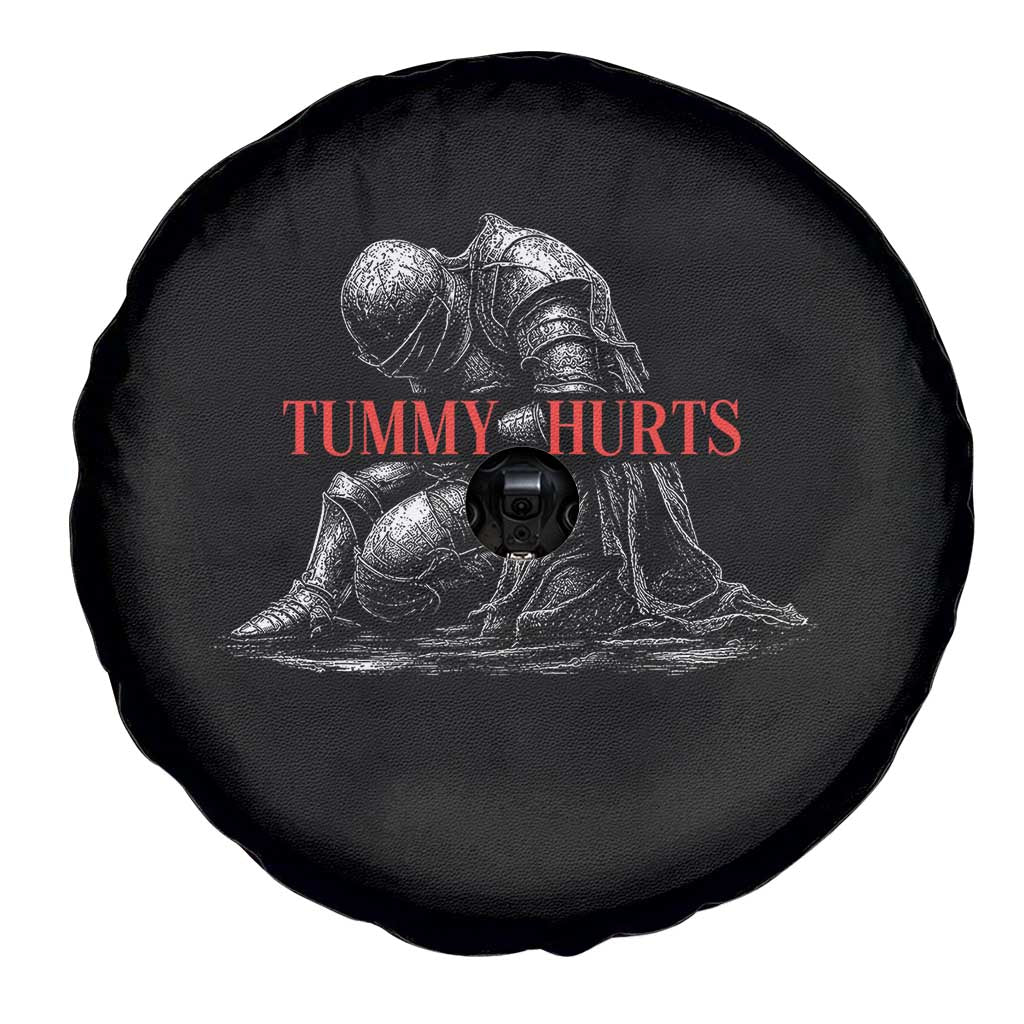Funny Tummy Hurts Knight Graphic Spare Tire Cover Warrior Medieval Sarcastic Dark Fantasy Slumped Renaissance Meme