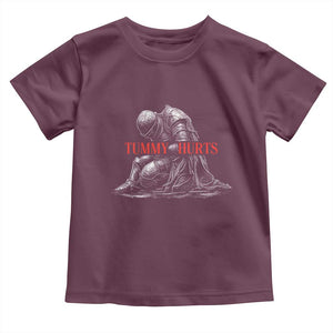 Funny Tummy Hurts Knight Graphic Toddler T Shirt Warrior Medieval Sarcastic Dark Fantasy Slumped Renaissance Meme
