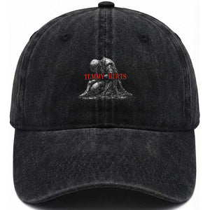 Funny Tummy Hurts Knight Graphic Washed Cotton Baseball Cap Warrior Medieval Sarcastic Dark Fantasy Slumped Renaissance Meme