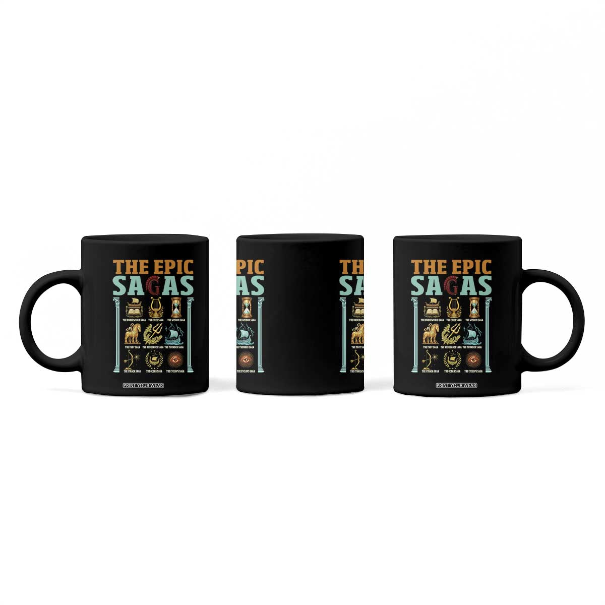The Epic Sagas Ancient Greek Mythology Graphic Coffee Mug Odysseus Journey Odyssey History Lover Gift