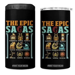 The Epic Sagas Ancient Greek Mythology Graphic 4 in 1 Can Cooler Tumbler Odysseus Journey Odyssey History Lover Gift