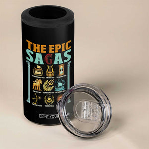 The Epic Sagas Ancient Greek Mythology Graphic 4 in 1 Can Cooler Tumbler Odysseus Journey Odyssey History Lover Gift