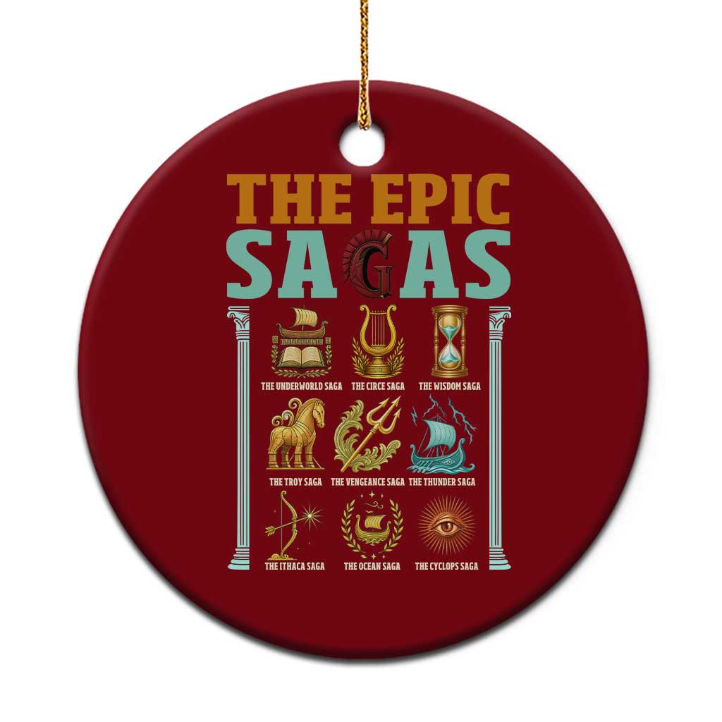 The Epic Sagas Ancient Greek Mythology Graphic Ceramic Ornament Odysseus Journey Odyssey History Lover Gift TS02 1pc Red Print Your Wear