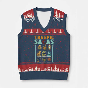 The Epic Sagas Ancient Greek Mythology Graphic V-Neck Knit Sweater Vest Odysseus Journey Odyssey History Lover Gift