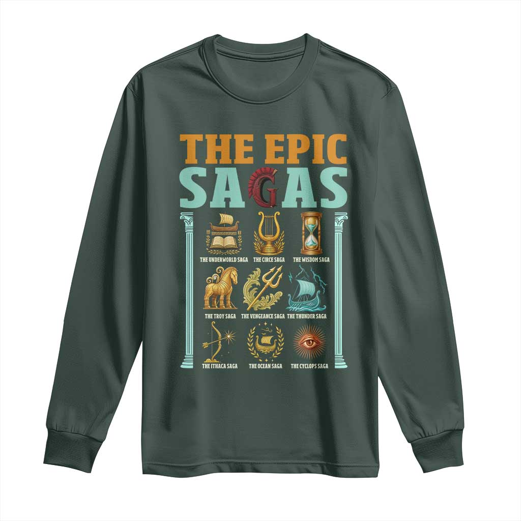 The Epic Sagas Ancient Greek Mythology Graphic Long Sleeve Shirt Odysseus Journey Odyssey History Lover Gift