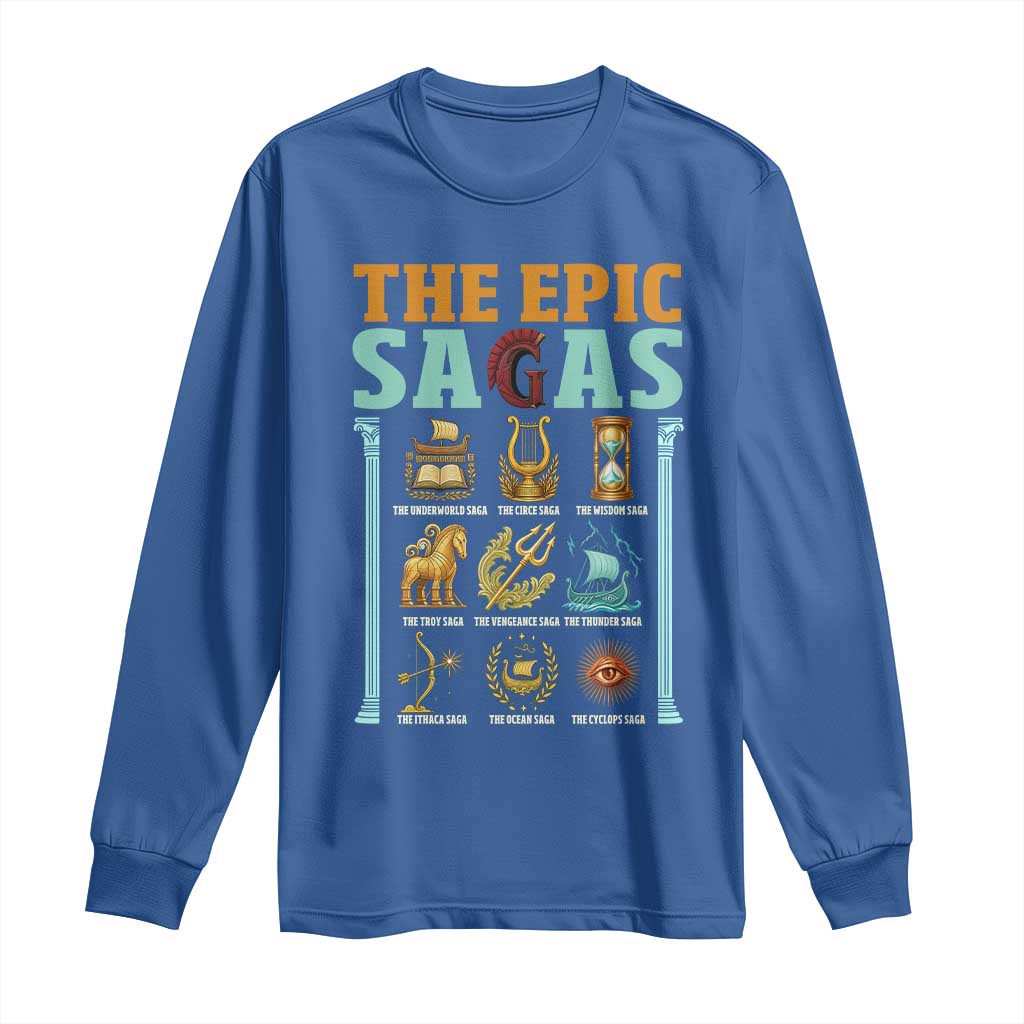 The Epic Sagas Ancient Greek Mythology Graphic Long Sleeve Shirt Odysseus Journey Odyssey History Lover Gift
