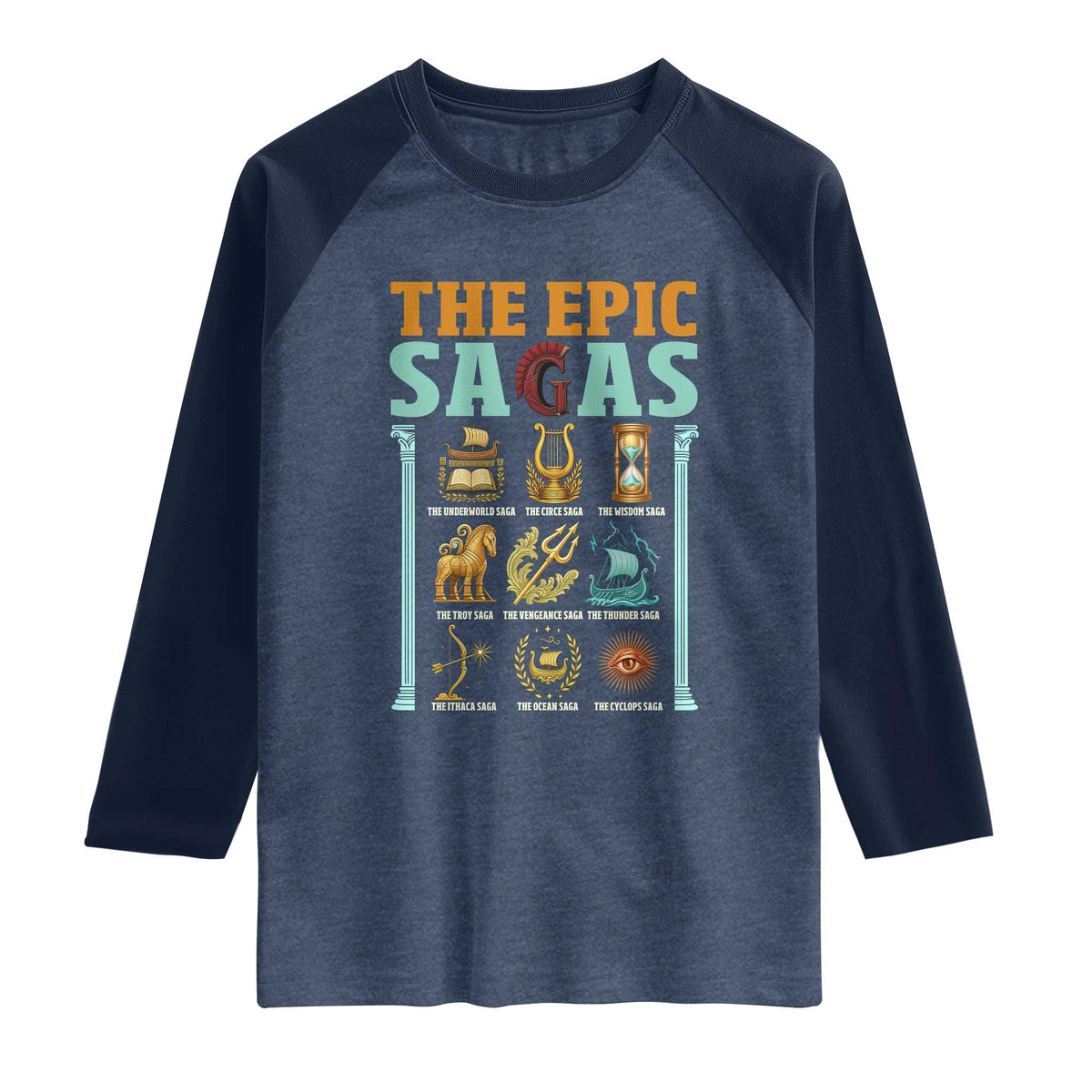 The Epic Sagas Ancient Greek Mythology Graphic Raglan Shirt Odysseus Journey Odyssey History Lover Gift