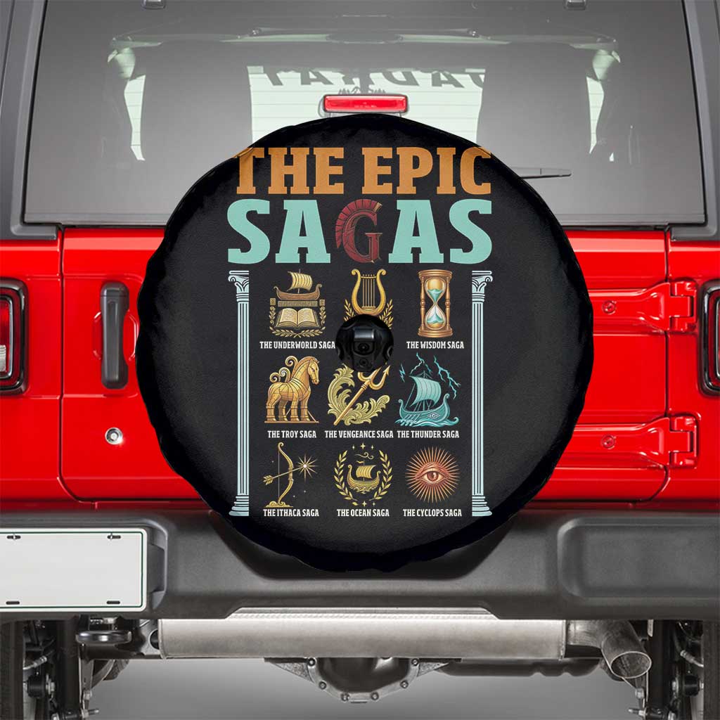 The Epic Sagas Ancient Greek Mythology Graphic Spare Tire Cover Odysseus Journey Odyssey History Lover Gift